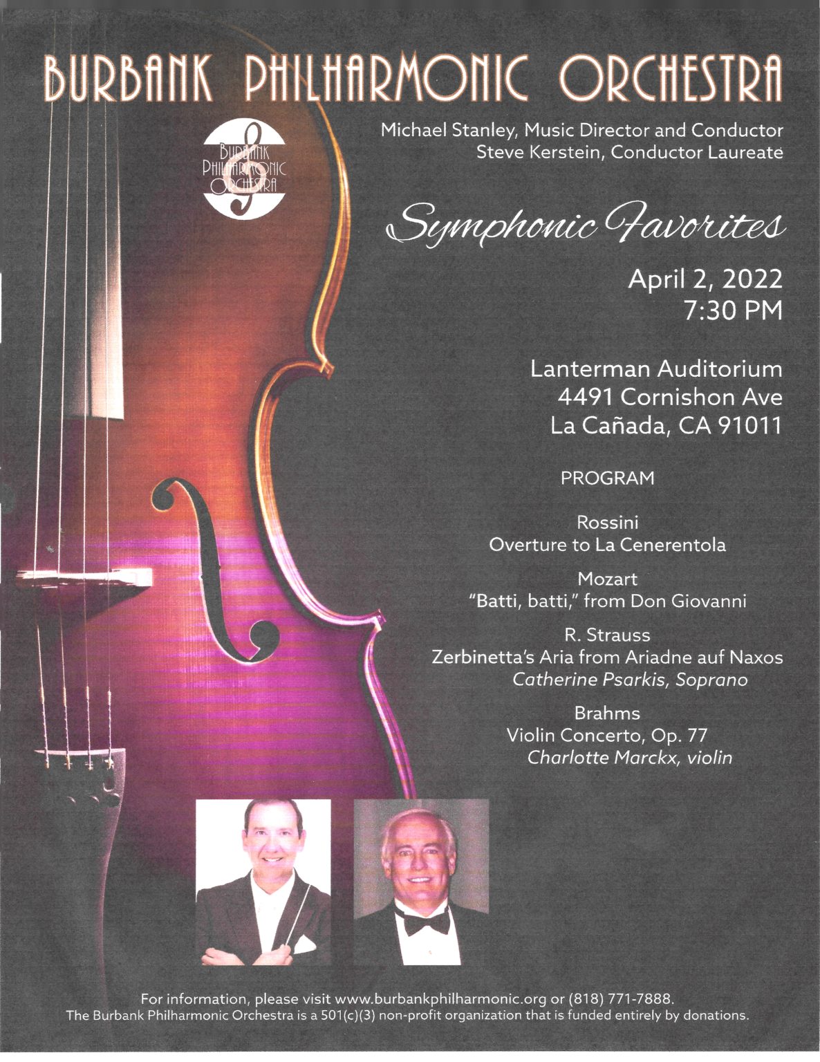 BURBANK PHILHARMONIC ORCHESTRA Burbank ArtsBurbank Arts An Arts