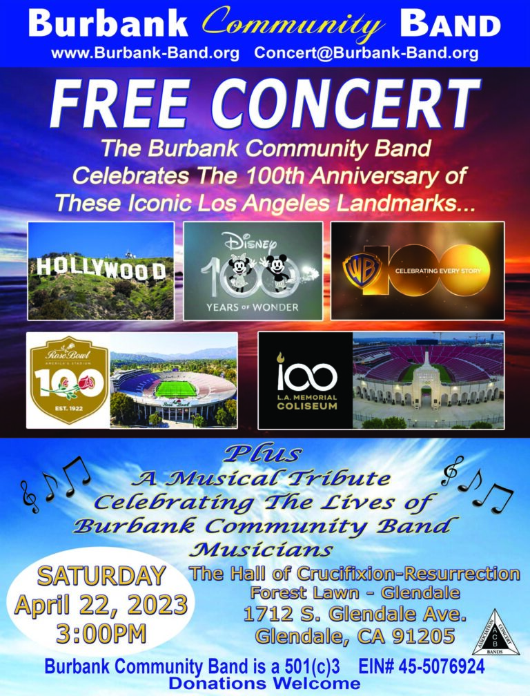 Burbank Community Band FREE CONCERT! (NEW DATE) Burbank ArtsBurbank